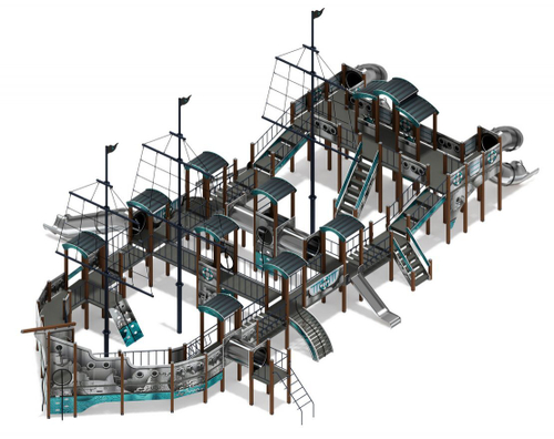 Детский игровой комплекс Баркентина Лагуна (нержавейка скат) ДИК 2.03.3.06-22 H=1200 Н=1500 H=2000