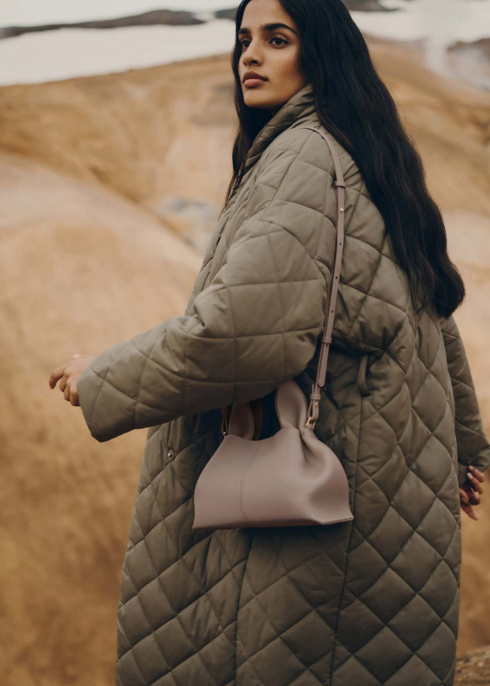 Сумка Polene Numéro Neuf Mini EDITION TEXTURED TAUPE