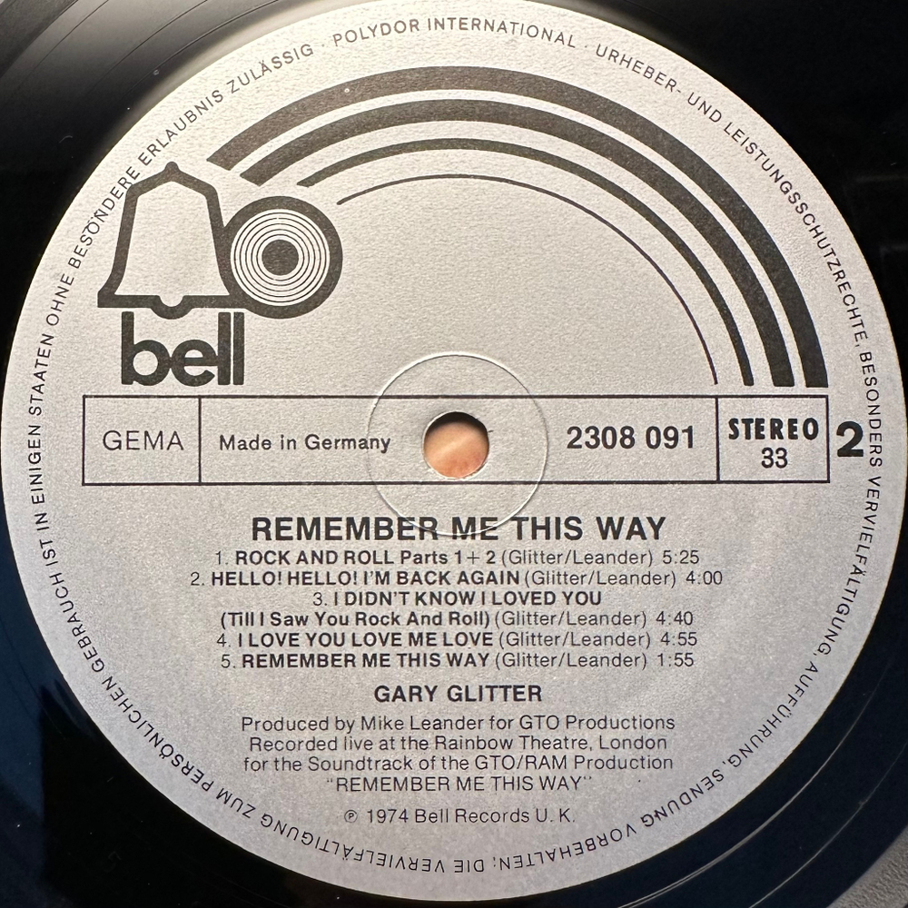 Gary Glitter - Remember Me This Way (Германия 1974г.)