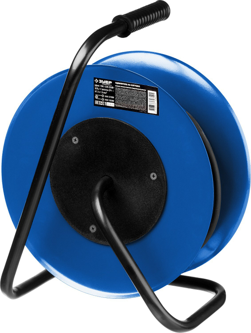 Силовой удлинитель на стальной катушке ЗУБР КГ 3х1.5 30м 3700Вт IP44, КГ 315