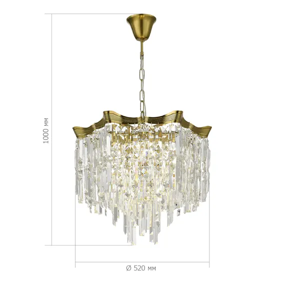 SL1659.303.07 Светильник подвесной ST-Luce Латунь/Прозрачный E14 7*60W OFELIA