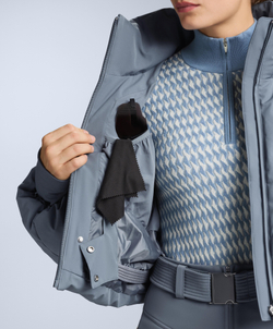 Oysho Легкий водонепроницаемый короткий пуховик Minardi Piume SKI, серо-голубой