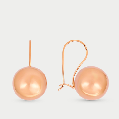 Серьги для женщин без вставки из розового золота 585 пробы (арт. 2615)