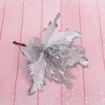 Украшение новогоднее «Пуансеттия-Нежность» 23 см, Серебро