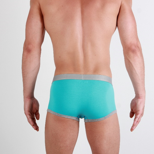 Мужские трусы хипсы голубые с серой окантовкой VAN BAAM