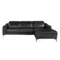 Угловой диван с реклайнером правый 6205/KM6285-R-T541040 из черной кожи