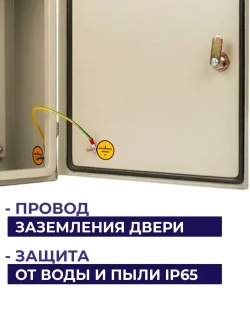 Щит распределительный навесной уличный с монтажной панелью ЩМП - 06 IP65 500х400х170 металлический