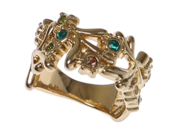 "Лаунг" кольцо в золотом покрытии из коллекции "Экзотика" от Jenavi