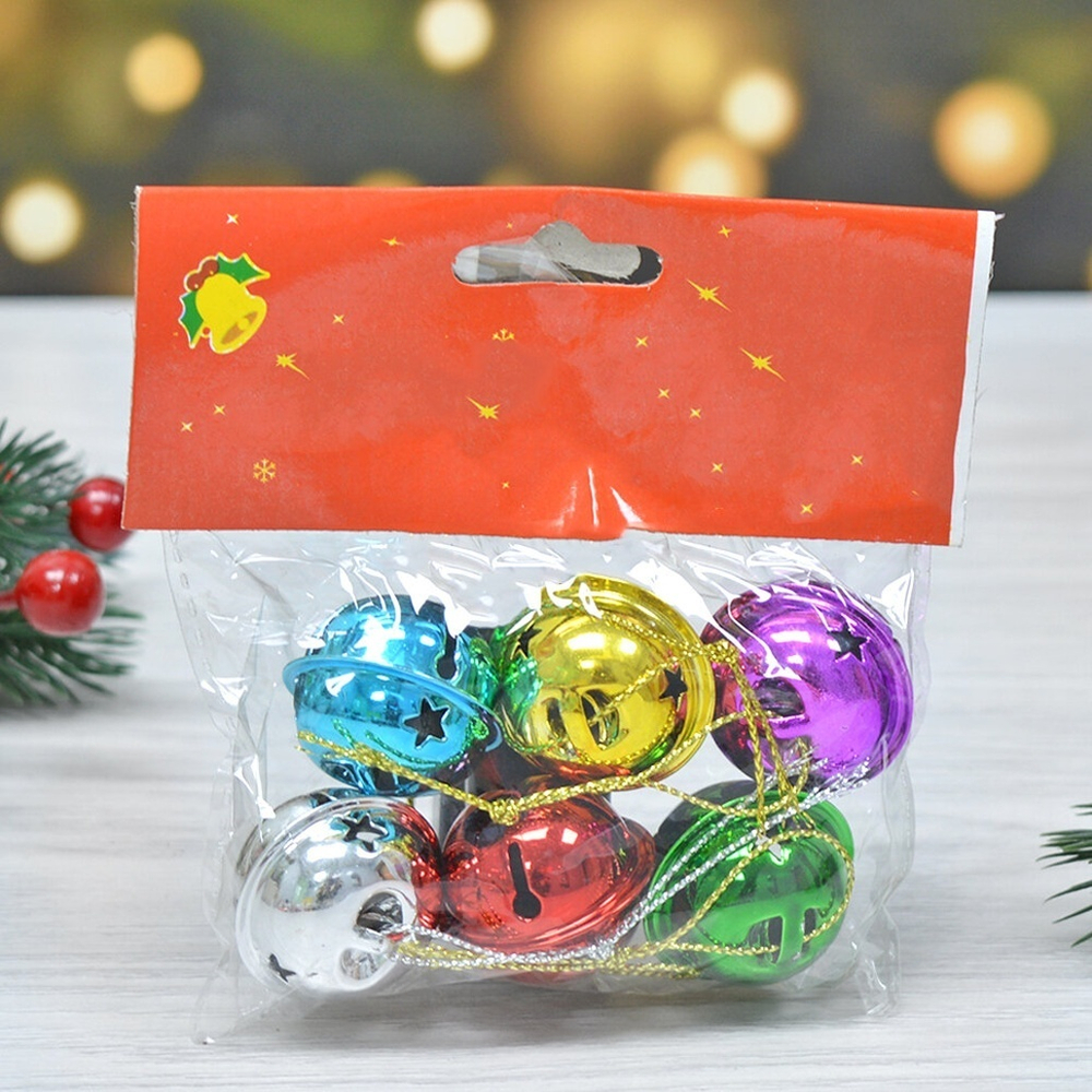 Елочные игрушки 6шт 3см "Бубенцы"