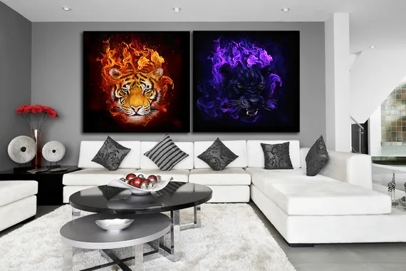 Модульная картина "Огонь и лед"