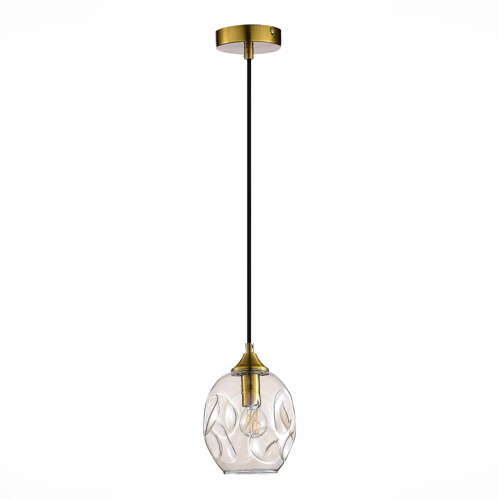 SL1188.303.01 Подвес ST-Luce Латунь/Коньячный E14 1*40W IDESIA