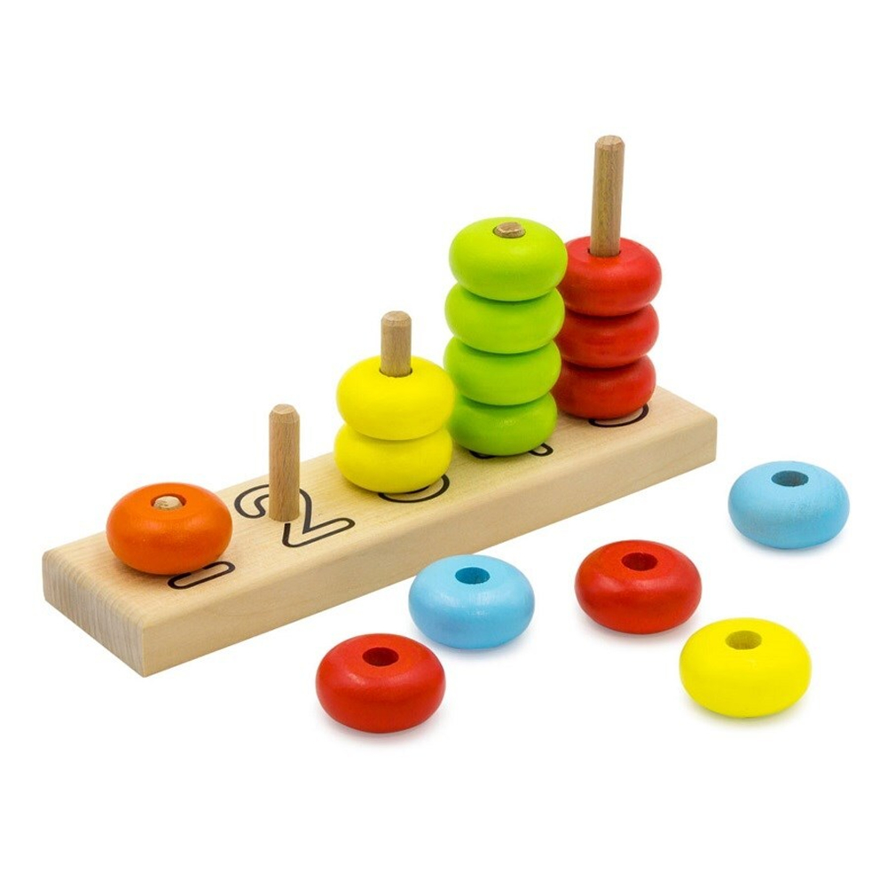 Пирамидка "Счеты", развивающая игрушка для детей, обучающая игра из дерева