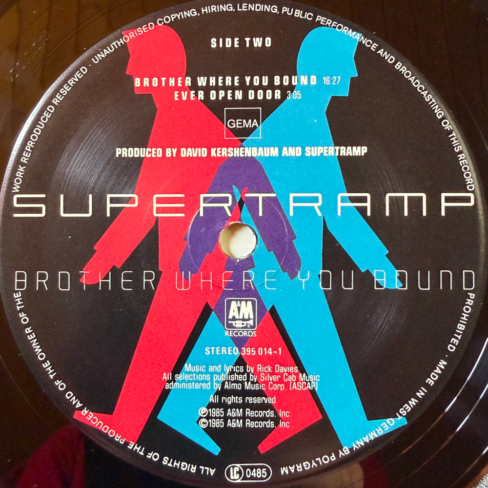 Supertramp ‎– Brother Where You Bound (Германия 1985г.) Т