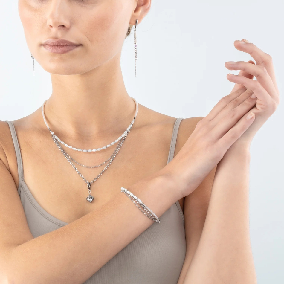 Серьги Coeur de Lion White-Silver 6005/21-1417