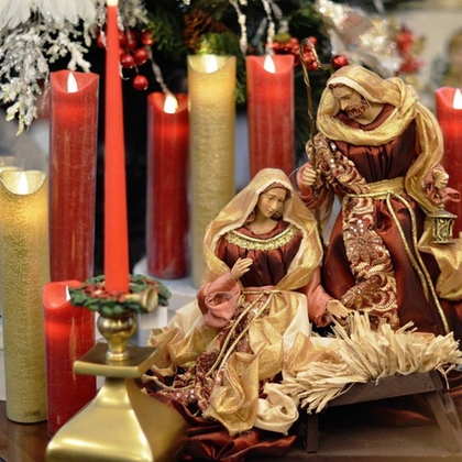 Свеча 25 см красная с имитацией горения