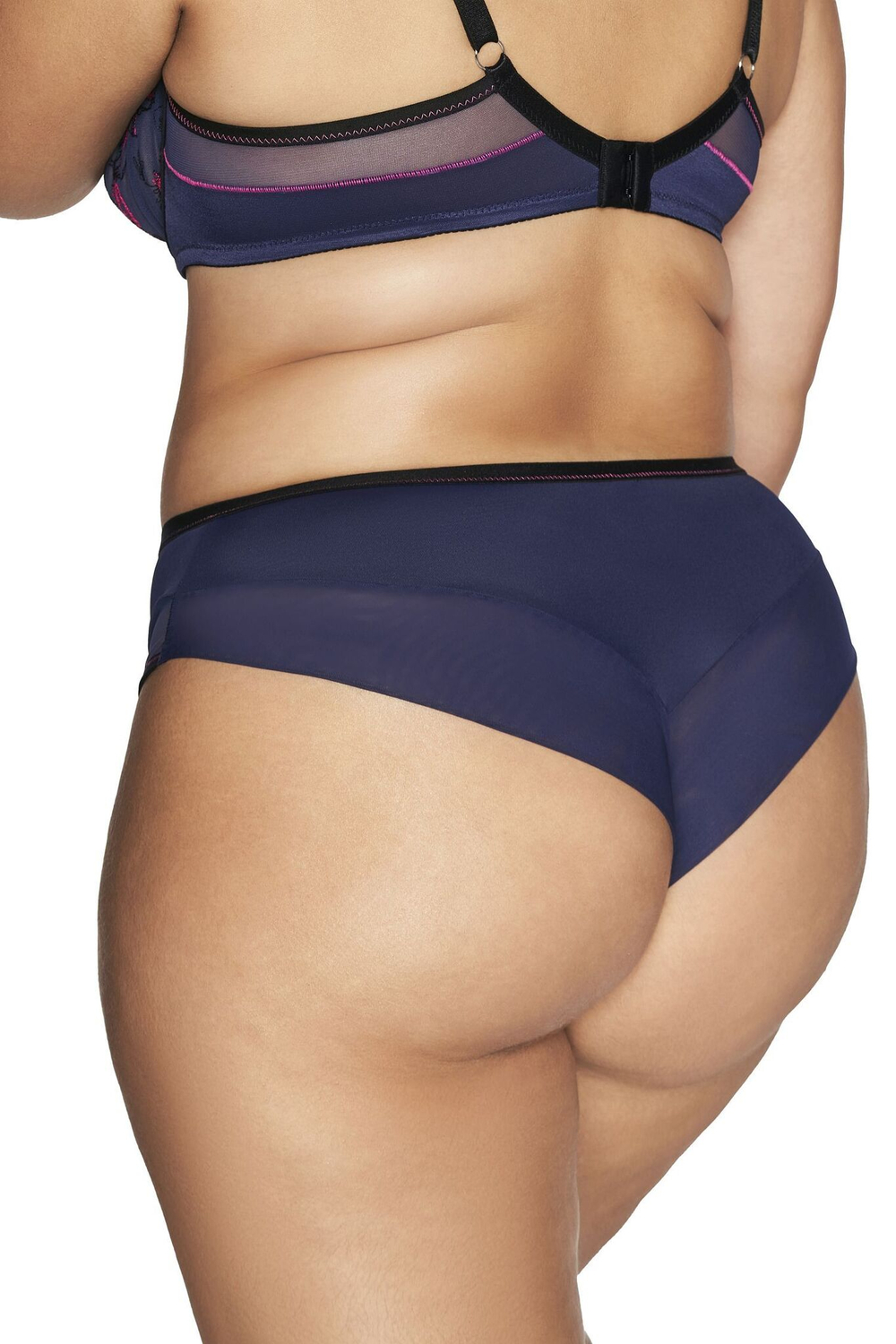 Трусики-бразилиана Mistral с красивой вышивкой (Размер: XXXL) (Цвет: темно-синий)