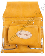 STAYER кожаная, 2 скобы, поясная сумка для инструментов с 8 карманами, Professional (38515)