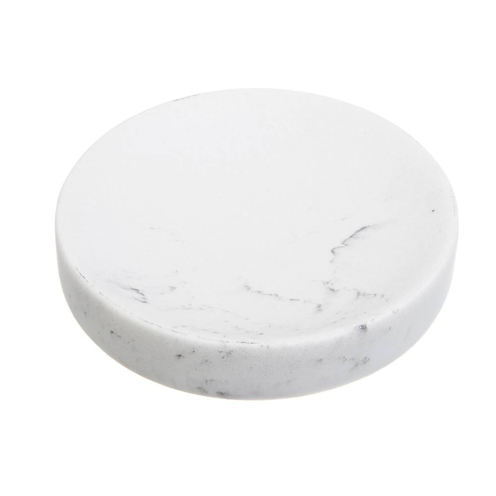 Мыльница тм VETTA Мрамор, смола (полирезин), бело-серый, 11x11x2,1см