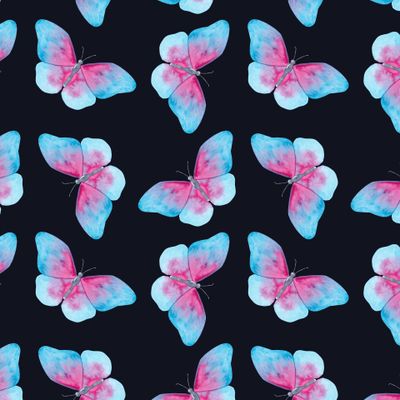 Акварельные бабочки на темном фоне