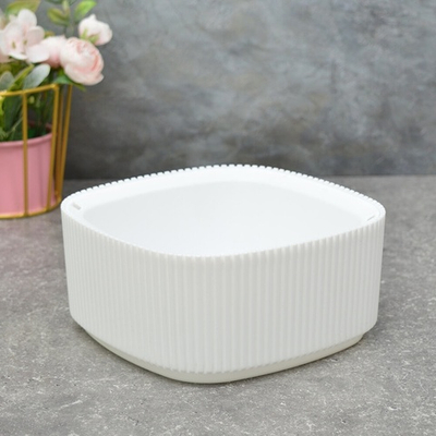 Кашпо Стрип 0,9л 16,5*16,5см со вставкой, белый