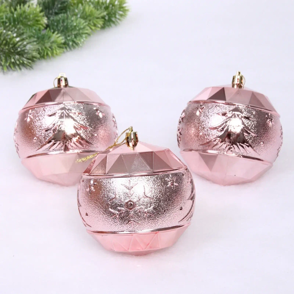 Набор шаров «Miracle» 10 см + 5 см (15 предметов), Розовое золото