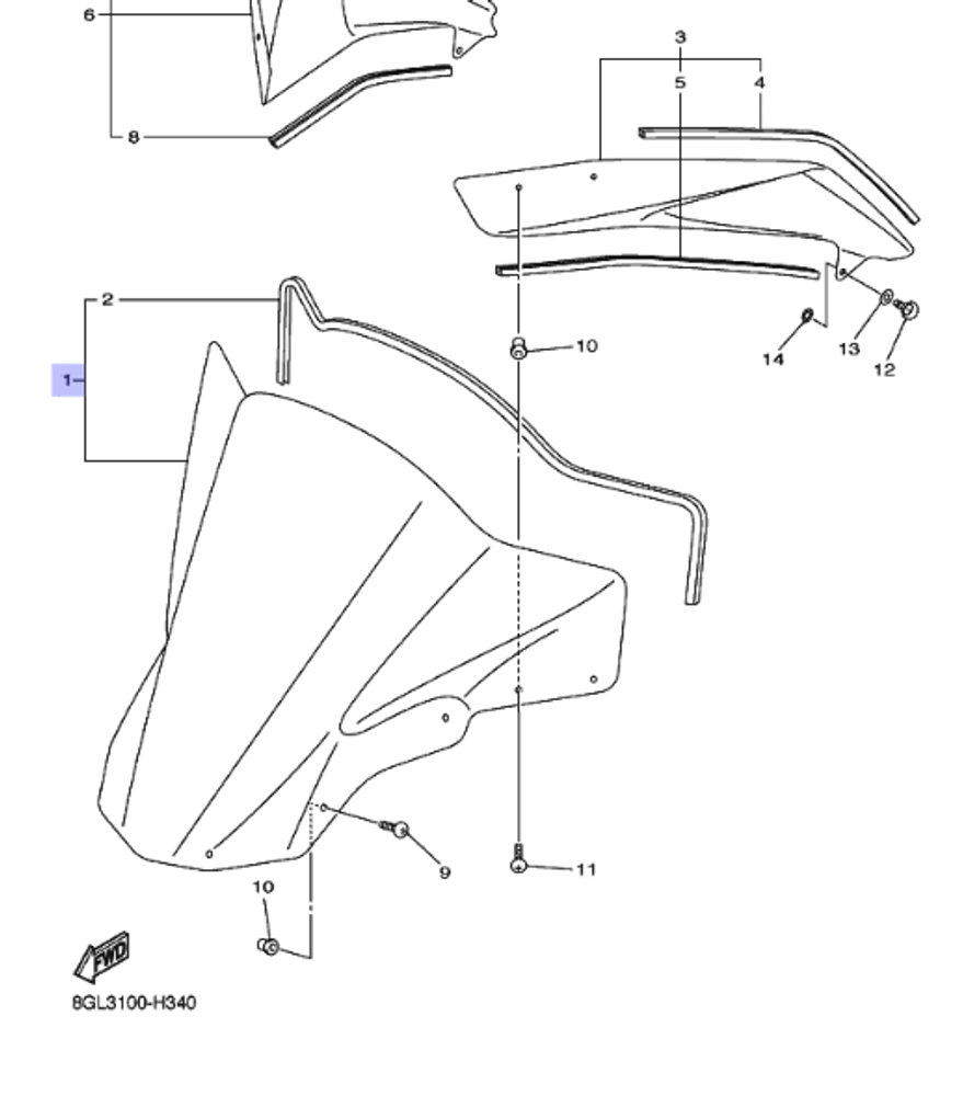 Ветровое стекло Yamaha FX Nytro 8HL772100000