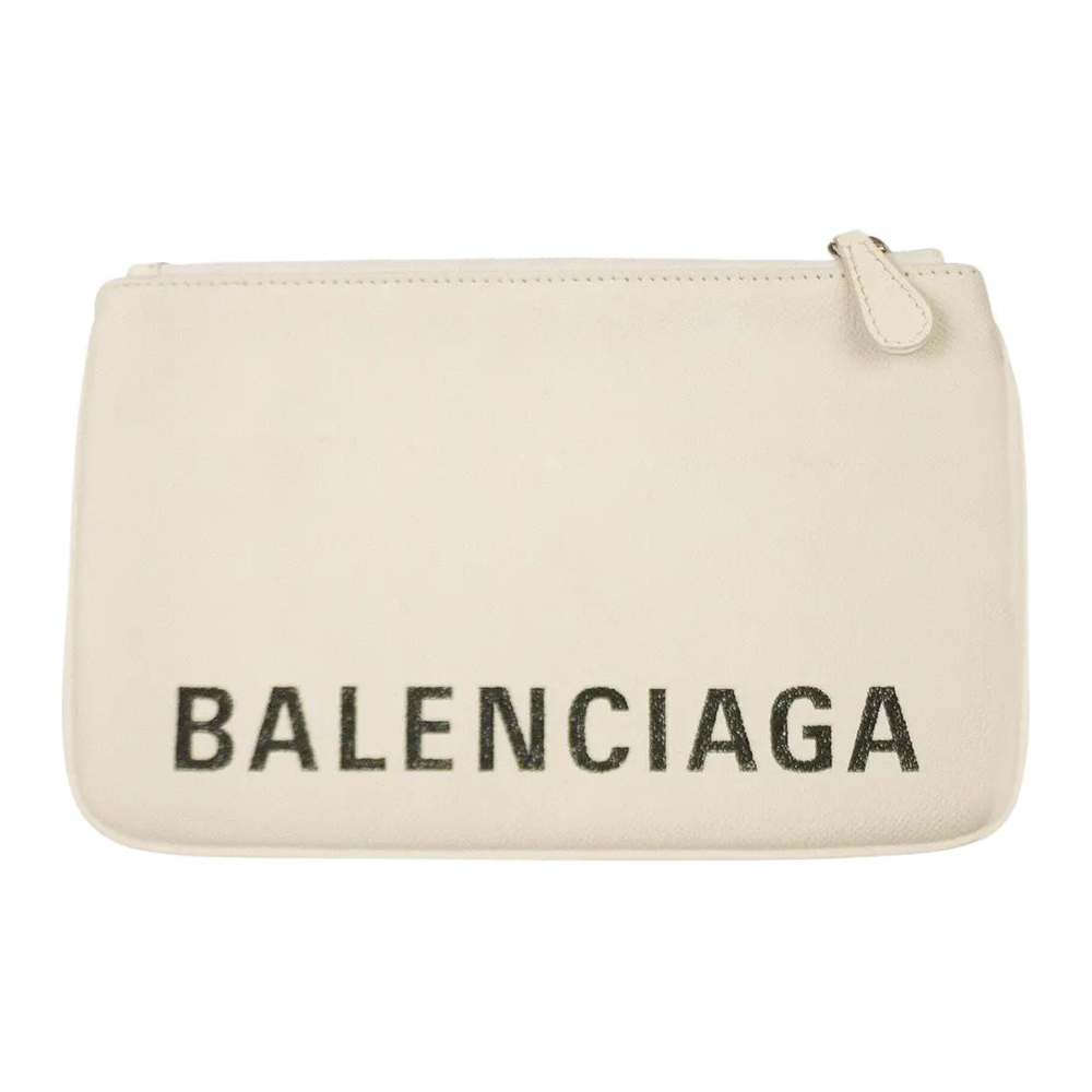 Balenciaga Grain Calfskin Clutch Women"s Cream