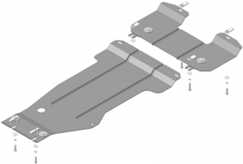 Защита картера Двигателя, КПП. 2 мм, Сталь. для Mercedes C-class 2007-2011 MOTODOR.01227