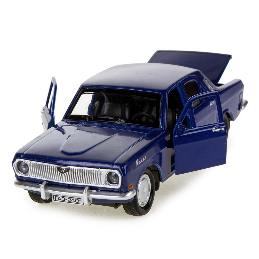 Модель ин. мет. "Газ-2401 Волга" 12см. двери, темно-синий, коробка 2401-12-BL (Технопарк)