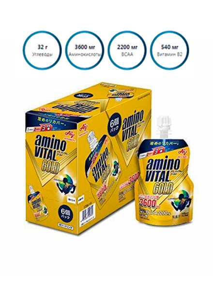AminoVITAL GOLD JELLY со вкусом яблока, AJINOMOTO (6шт)