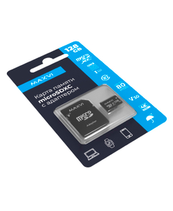 Карта памяти Maxvi microSDXC 128GB, class 10, UHS-I (3), V30 (MSD128GBC10V30)