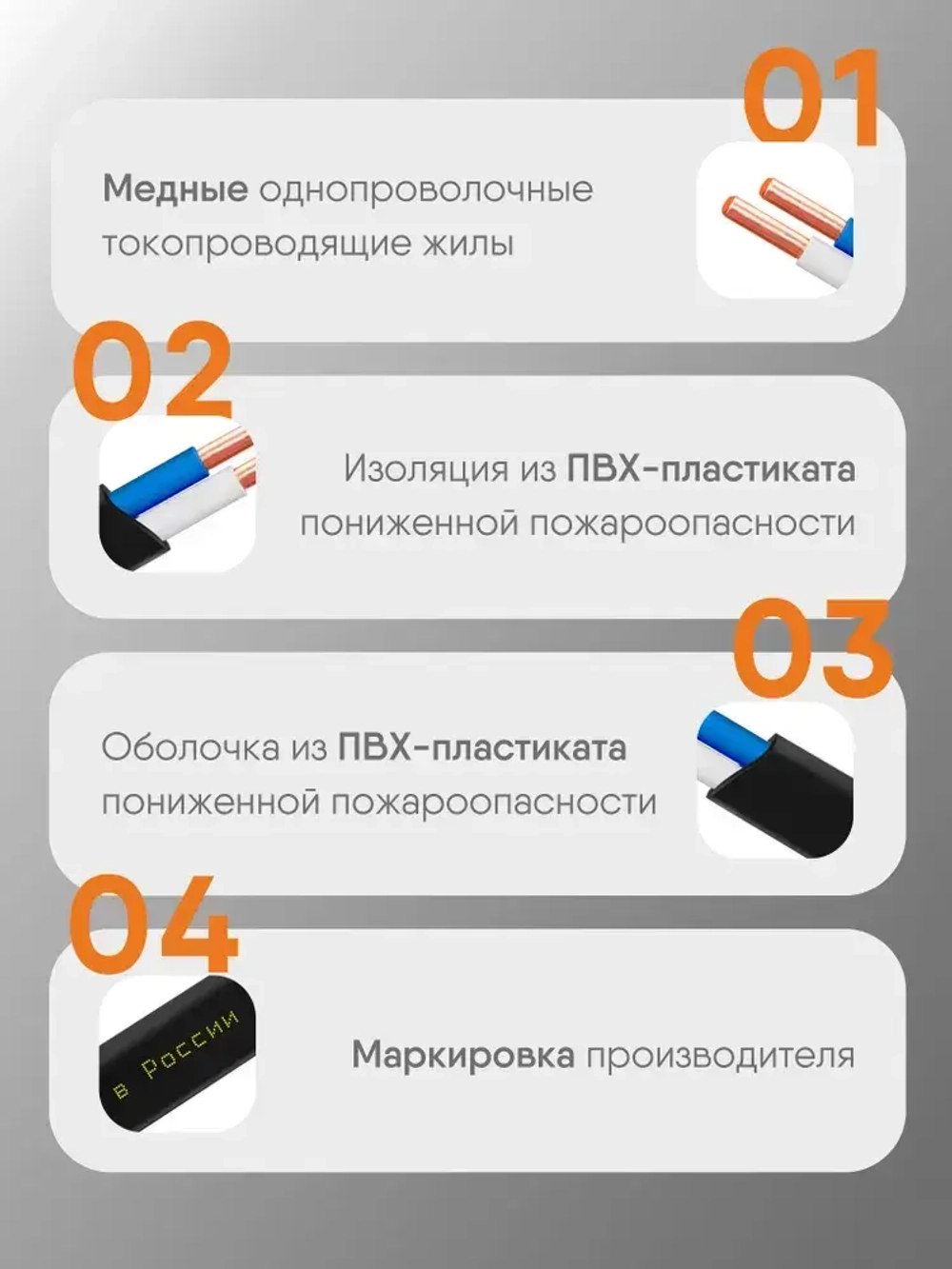 Силовой кабель ВВГ-Пнг(А)-LS 2х2,5 кв.мм, 20 м, Партнер-Электро