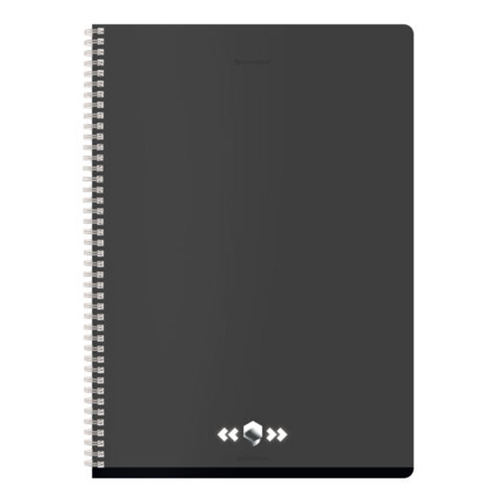 Тетрадь А4, 96 л., BRAUBERG, гребень, клетка, матовая ламинация, "Минимал" (микс в спайке), 405318