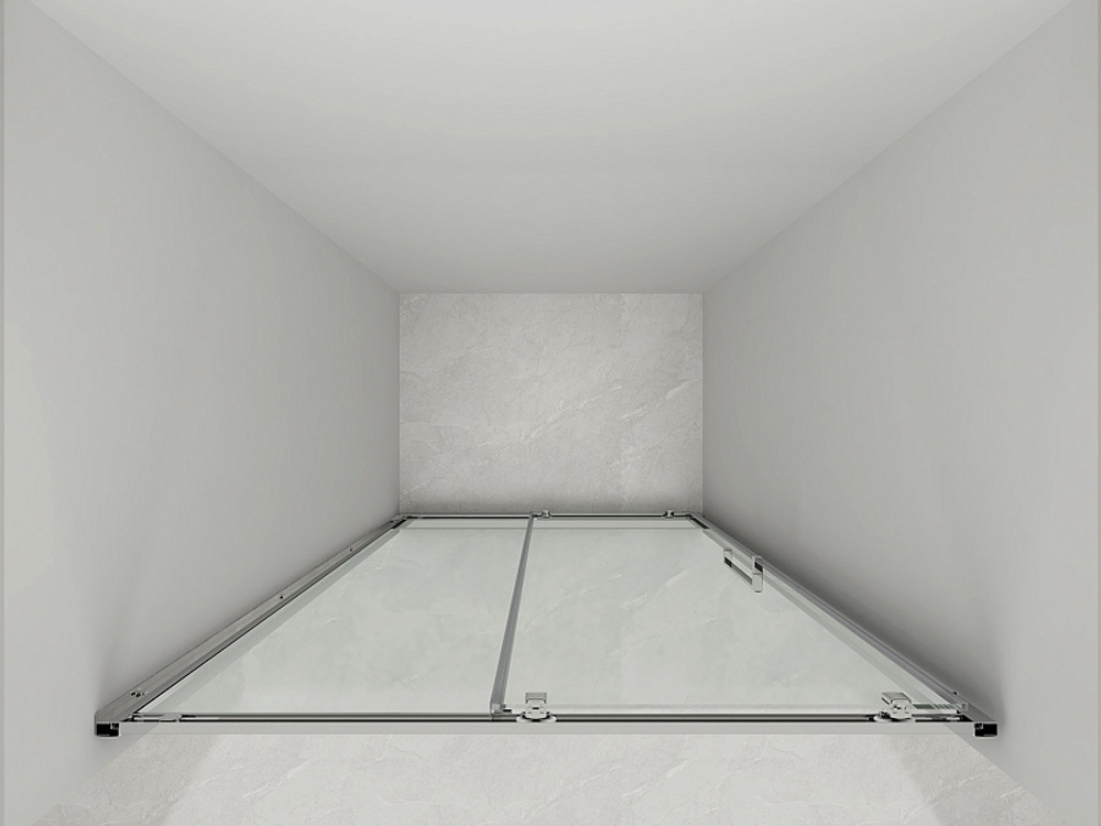 Душевая дверь Loranto раздвижная 110х190, толщина полотна 6мм универсальная, цвет профиля серый матовый