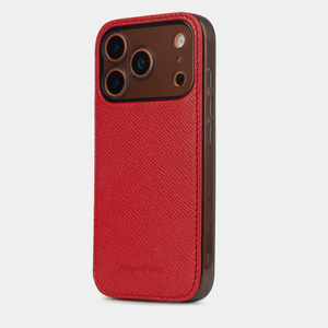 Чехол-накладка для iPhone 17 Pro Max из кожи сафьяно, красного цвета