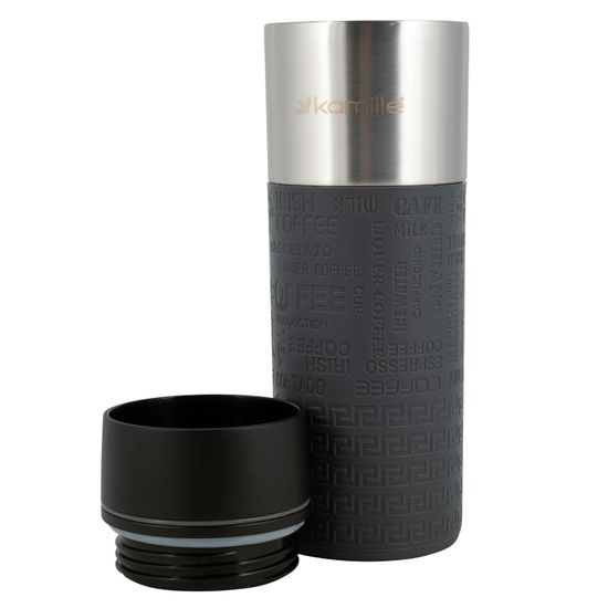 Термокружка 420 мл. из нержавеющей стали Kamille KM-2098 с TPR вставкой