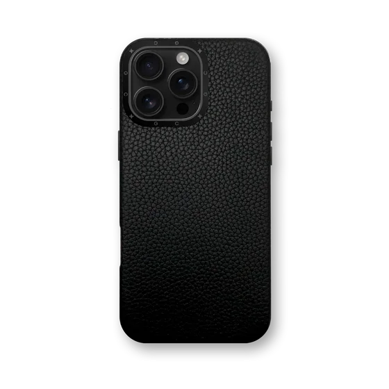 Чехол для iPhone 16 - Зернистая кожа - чёрный