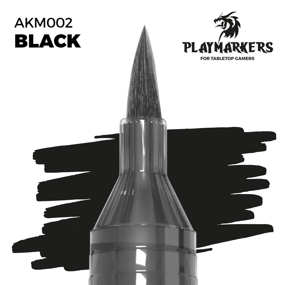 Акриловый маркер с кистью AK Playmarkers Black
