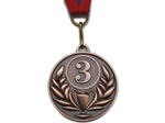 Медаль спортивная с лентой за 3 место. Диаметр 5 см: FF-3 FF-509-3