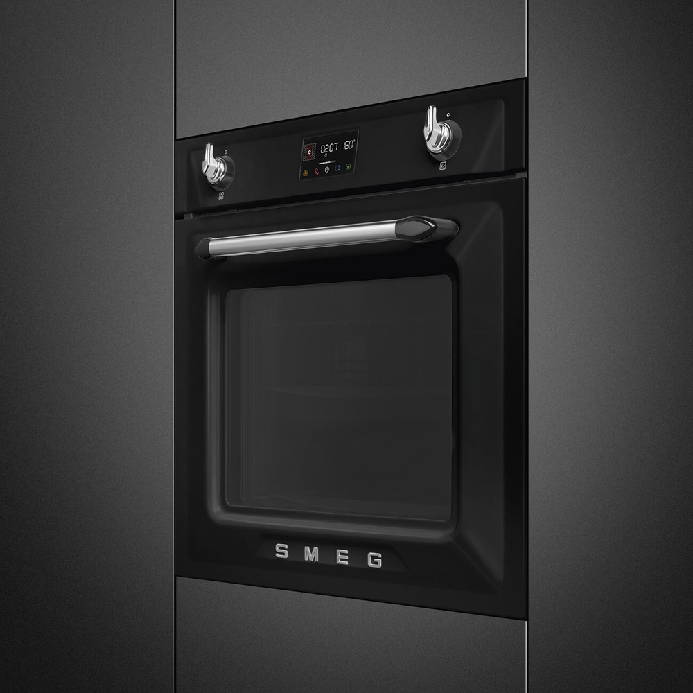 SMEG SOP6902S2PN Многофункциональный духовой шкаф с пароувлажнением и пиролизом, 60 см, 12 функций, цвет чёрный