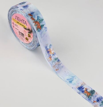 Лента атласная 25мм Сказочный лес, 10324255