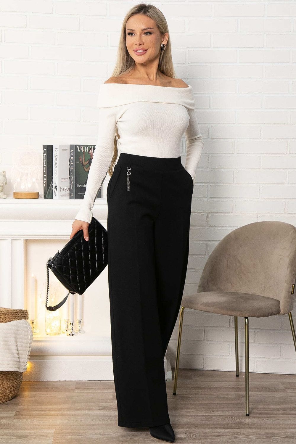 Брюки палаццо Адель (черные) Б14881-8М LT Collection