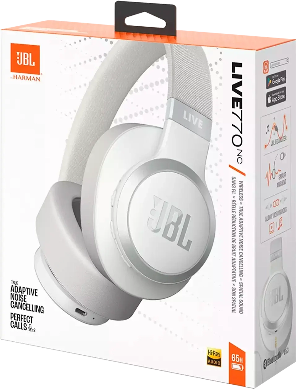 Беспроводные наушники JBL Live 770NC, mini 3.5 мм, Bluetooth, белый
