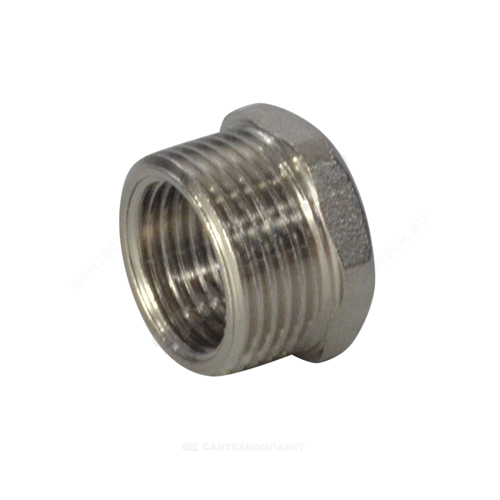 Футорка латунь никель Ду 15х10 (1/2"х3/8") НР/ВР RTP (РосТурПласт) 25121