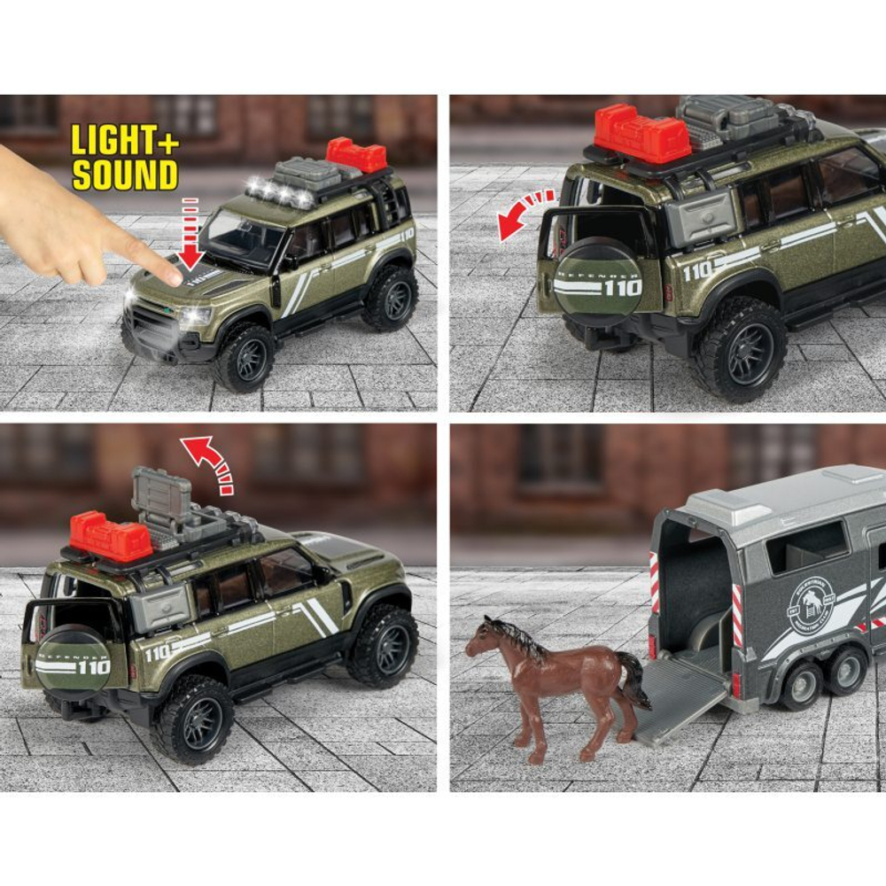 Majorette Grand - Jockey set Автомобиль Land Rover + фигурка лошади 1:43 26 см 3776000