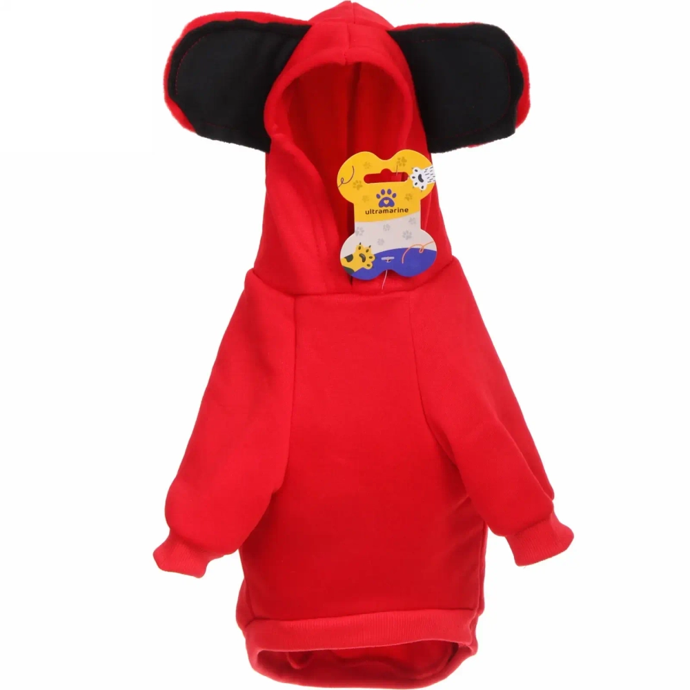 Кофта-толстовка для собаки «Ушастик» с капюшоном, размер L (20*36*26см) цвет красный Ultramarine