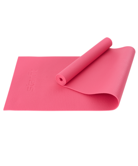 Коврик для йоги и фитнеса FM-101, PVC, 183x61x0,6 см, розовый