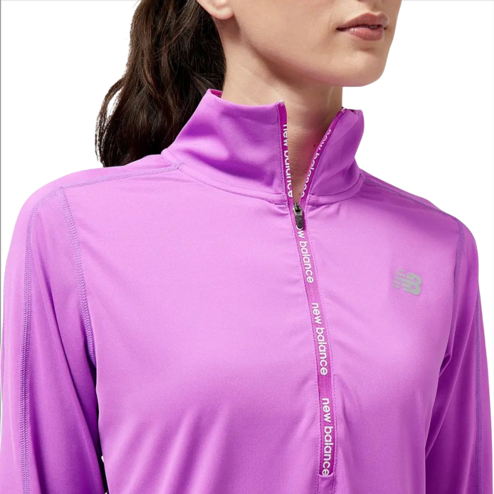 Женская Кофта теннисная New Balance Accelerate Half Zip - Розовый