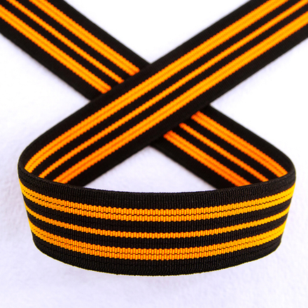 Резинка неоновая, 21 мм, цвет оранжевый с черным