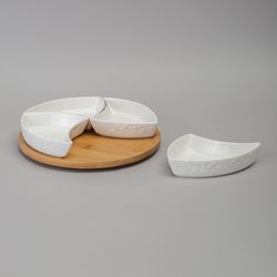 МЕНАЖНИЦА 4 СЕКЦИИ LEFARD "FLOWERS STORY" НА ДЕР. ПОДСТАВКЕ 25*5,5 СМ 175 МЛ